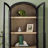 Chantelle Modern Arched Bookshelf with Glass Doors-Home Office-Parc Decor