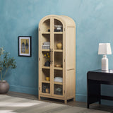 Chantelle Modern Arched Bookshelf with Glass Doors-Home Office-Parc Decor