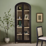 Chantelle Modern Arched Bookshelf with Glass Doors-Home Office-Parc Decor