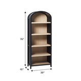 Chantelle Modern Arched Bookshelf with Open Shelves-Home Office-Parc Decor