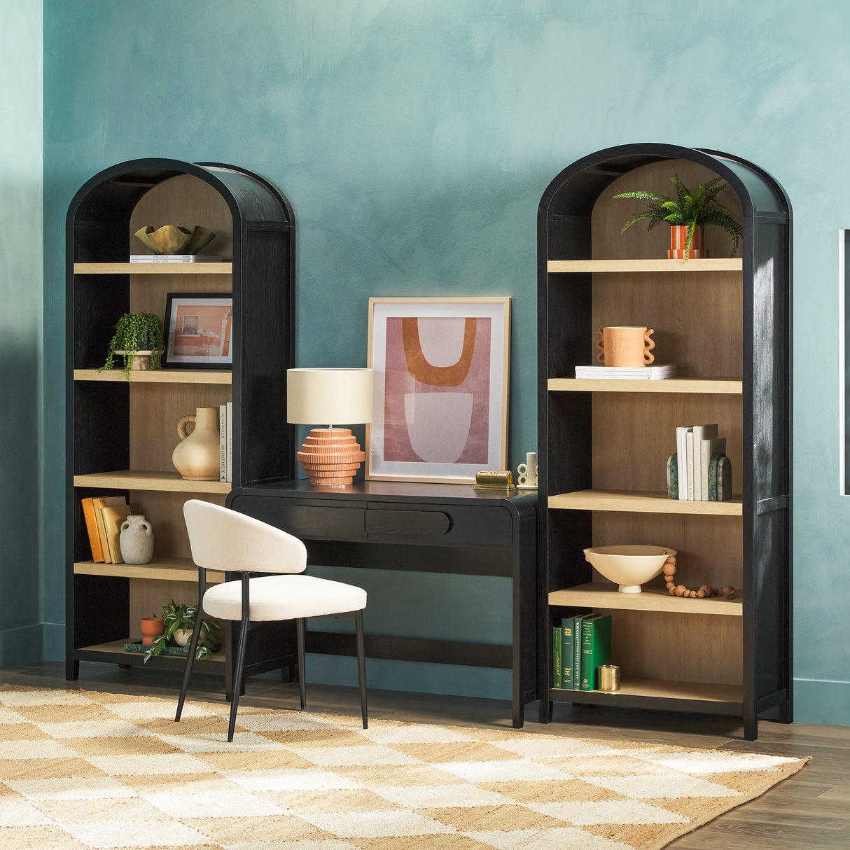 Chantelle Modern Arched Bookshelf with Open Shelves-Home Office-Parc Decor