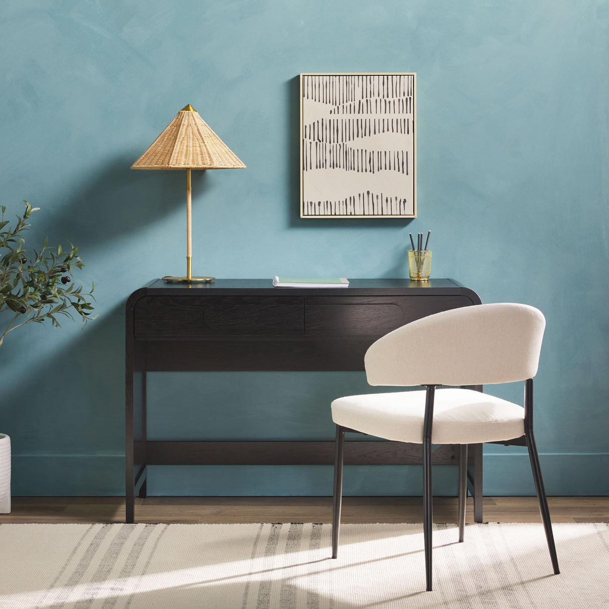 Chantelle Modern Curved Writing Desk-Home Office-Parc Decor