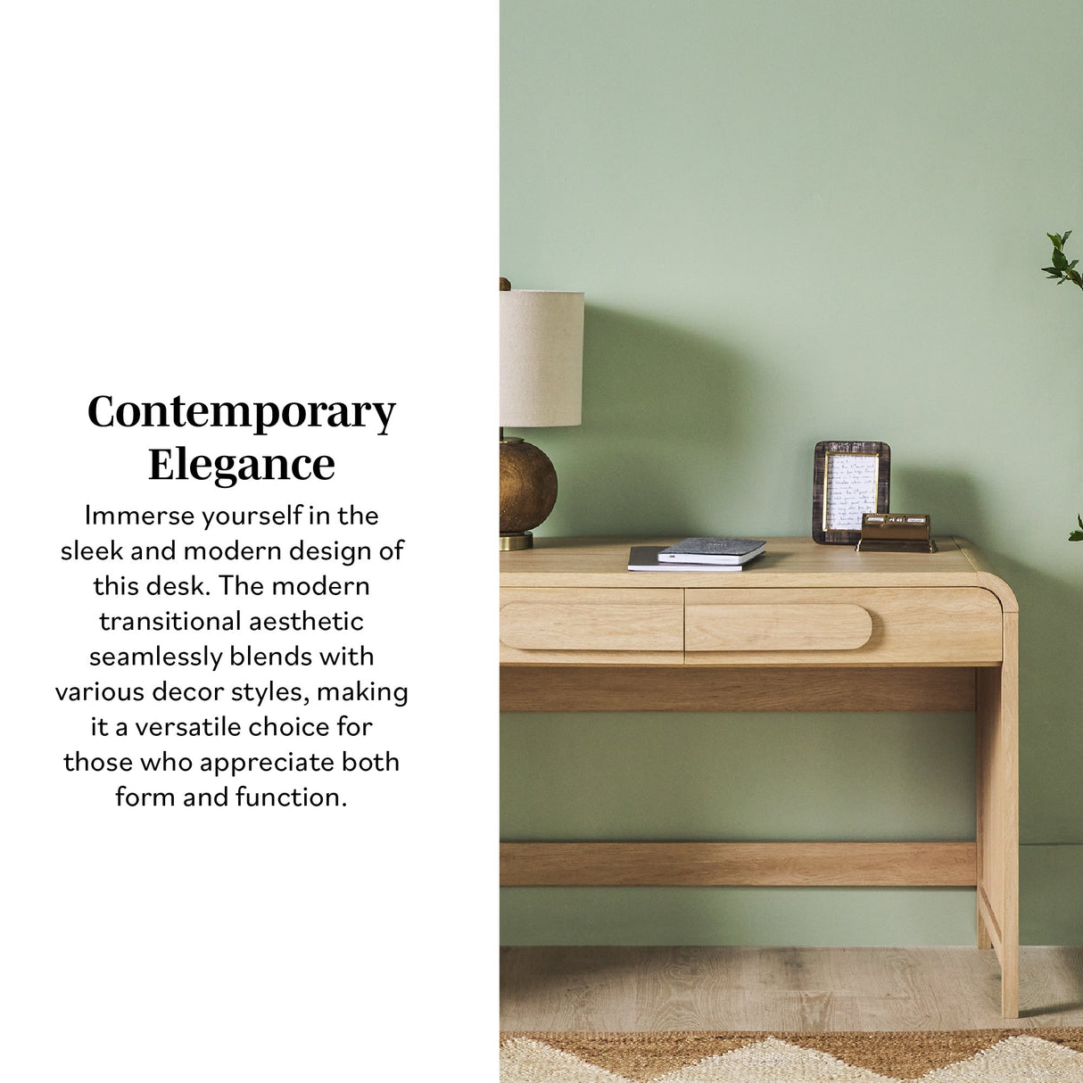 Chantelle Modern Curved Writing Desk-Home Office-Parc Decor