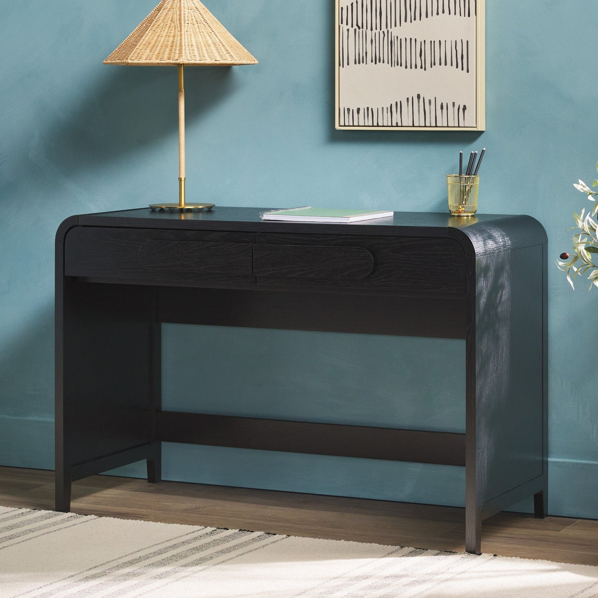 Chantelle Modern Curved Writing Desk-Home Office-Parc Decor