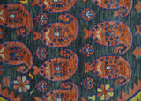 Charcoal And Rust Traditional Design Heriz Hand Knotted wool Area Rug