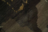 Charcoal, Brown, Beige and Olive Modern Abstract Hand loom 5x6.6 Wool And Art Silk Area Rug-Area Rug-Parc Decor