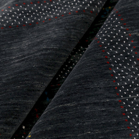 Charcoal Center Pattern Hand Loomed Wool Area Rug