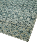 Charcoal, Gray and Beige 5x7 Hand Knotted Southwestern Tribal Trellis wool Rug