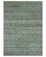 Charcoal, Gray and Beige 5x7 Hand Knotted Southwestern Tribal Trellis wool Rug