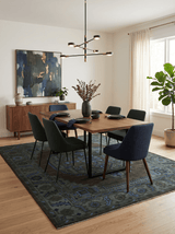 Charcoal, Gray, Green and Blue Neon look Traditional Heriz Medallion Multi Size wool Area Rug