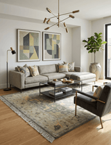 Charcoal, Olive and Mustard Hand knotted Oriental Oushak Custom Made wool Area Rug
