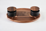 Charcuterie / Serving Tray w/ 2 Ceramic Bowls w/ Lids-Serving Tray-Parc Decor
