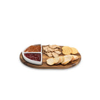 Charcuterie / Serving Tray w/ 2 Triangular Ceramic Bowls