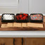 Charcuterie / Serving Tray w/ 3 Square Ceramic Bowls