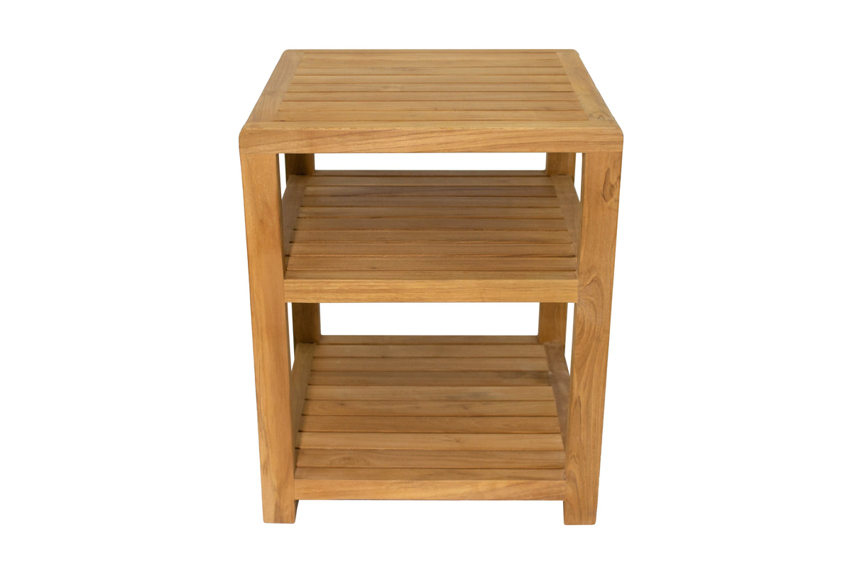 Charleston Natural Teak Spa/Bathroom Under Sink Storage Bench-Parc Decor