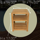 Charleston Natural Teak Spa/Bathroom - Under Sink - Storage Bench - 14"