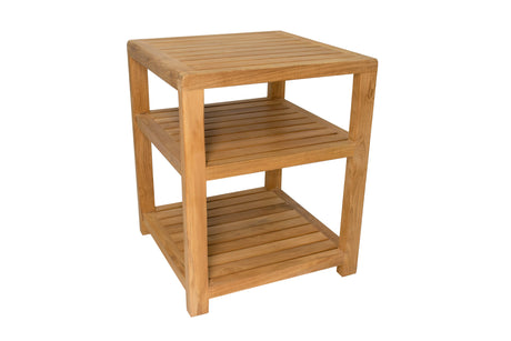 Charleston Natural Teak Spa/Bathroom - Under Sink - Storage Bench - 14"