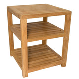 Charleston Natural Teak Spa/Bathroom Under Sink Storage Bench-Parc Decor