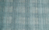 Checkered Blue and Gray 8x10 Hand Made Blended Wool Flatwoven Area Rug