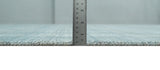 Checkered Blue and Gray 8x10 Hand Made Blended Wool Flatwoven Area Rug