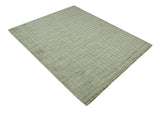 Checkered Olive Green & Beige 8x10 Hand Made Blended Wool Flatwoven Area Rug
