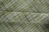 Checkered Olive Green & Beige 8x10 Hand Made Blended Wool Flatwoven Area Rug