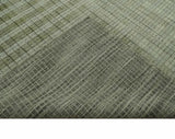 Checkered Olive Green & Beige 8x10 Hand Made Blended Wool Flatwoven Area Rug
