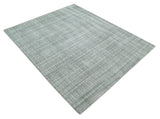Checkered Silver, Brown and Gray 8x10 Hand Made Blended Wool Area Rug