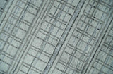 Checkered Silver, Brown and Gray 8x10 Hand Made Blended Wool Area Rug