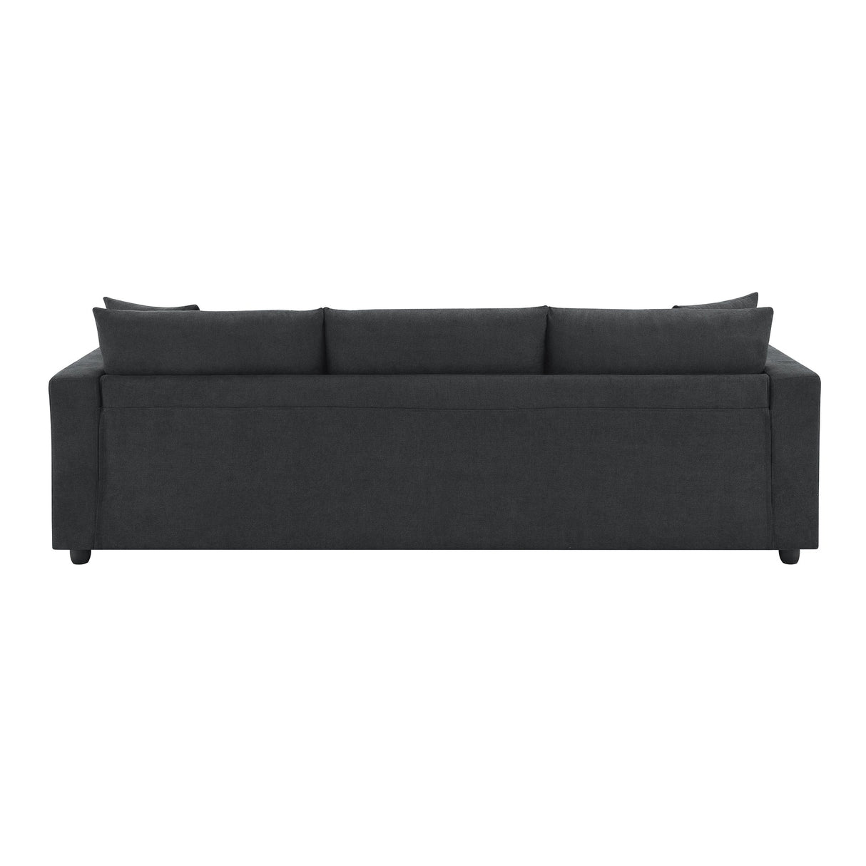 Chenille Black Modern L-shape Sectional Sofa Ottoman-sofa-Parc Decor