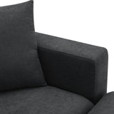 Chenille Black Modern L-shape Sectional Sofa Ottoman-sofa-Parc Decor