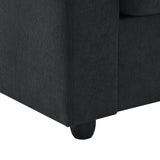 Chenille Black Modern L-shape Sectional Sofa Ottoman-sofa-Parc Decor