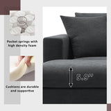 Chenille Black Modern L-shape Sectional Sofa Ottoman-sofa-Parc Decor