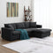 Chenille Black Modern L-shape Sectional Sofa Ottoman-sofa-Parc Decor