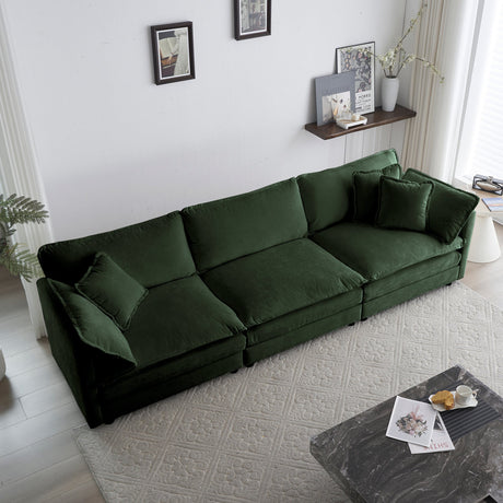 Chenille Modular Cloud Couch with L-Shaped Sectional and Ottoman-sofa-Parc Decor