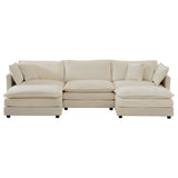 Chenille Modular Cloud U-Shaped Sectional Sofa with Two Ottomans-sofa-Parc Decor
