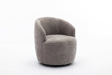 Chenille Swivel Accent Barrel Chair-Living Room-Parc Decor