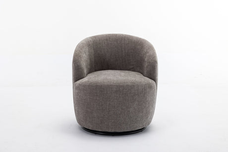 Chenille Swivel Accent Barrel Chair-Living Room-Parc Decor