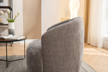 Chenille Swivel Accent Barrel Chair-Living Room-Parc Decor