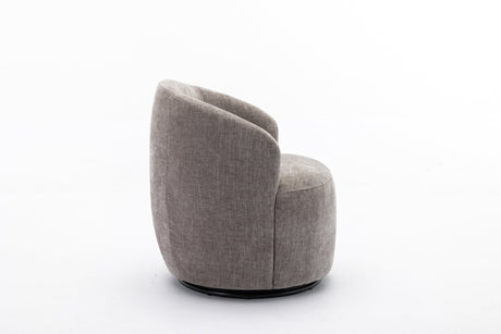 Chenille Swivel Accent Barrel Chair-Living Room-Parc Decor