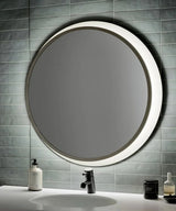 Chennai 30"W Premium Backlit LED Bathroom Vanity Wall Mirror, Satin Nickel Finish by Kichler