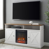 Cherrington Barn Door Fireplace TV Stand-Fireplace-Parc Decor