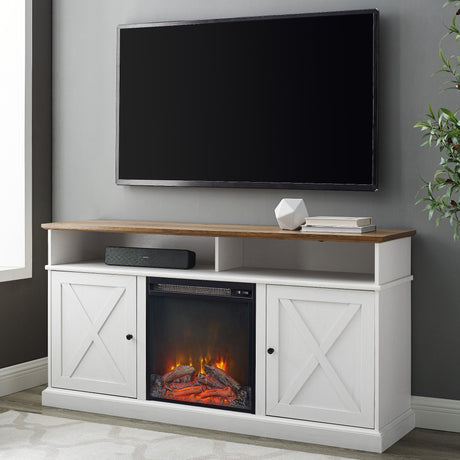 Cherrington Barn Door Fireplace TV Stand-Fireplace-Parc Decor