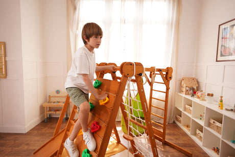 Chestnut 8-in-1 Jungle Gym for Toddlers – Indoor & Outdoor Wooden Playset-Outdoor-Parc Decor