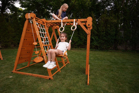 Chestnut 8-in-1 Jungle Gym for Toddlers – Indoor & Outdoor Wooden Playset-Outdoor-Parc Decor