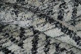 Chevron Silver and Black Shaded 5x8 Bamboo Silk Handwoven Area Rug