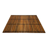 Chiba Teak Shower and Bath String Mat with Rubber Footing 36″ x 36"