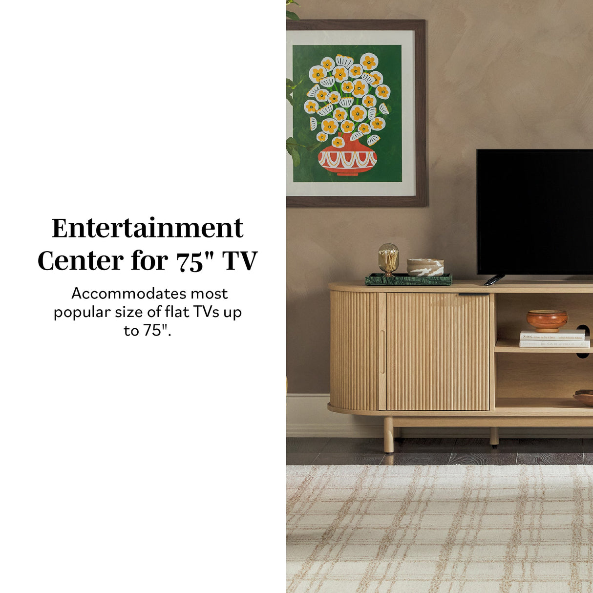 Chloe Modern Reeded TV Stand-Entertainment-Parc Decor