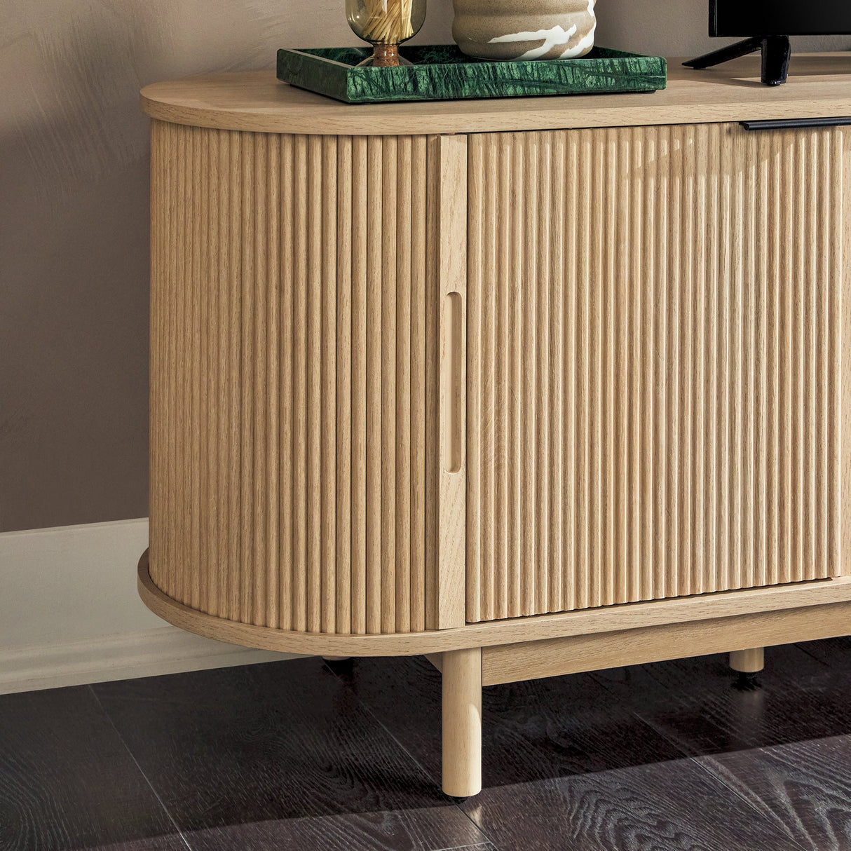 Chloe Modern Reeded TV Stand-Entertainment-Parc Decor