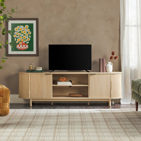 Chloe Modern Reeded TV Stand-Entertainment-Parc Decor